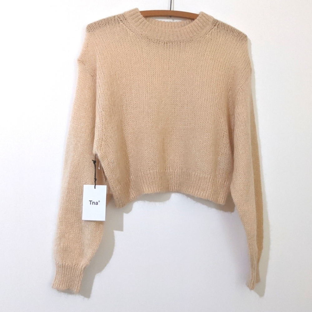 Aritzia TNA Utica Sweater in Olive Beige Small